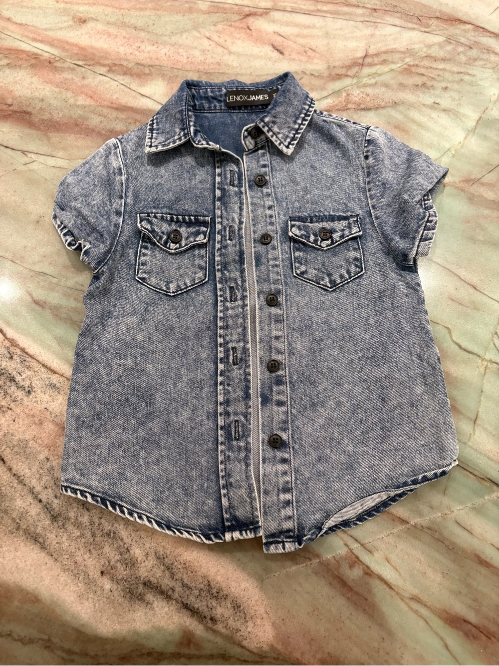 Lenox James Acid Wash Denim Button-Front Shirt